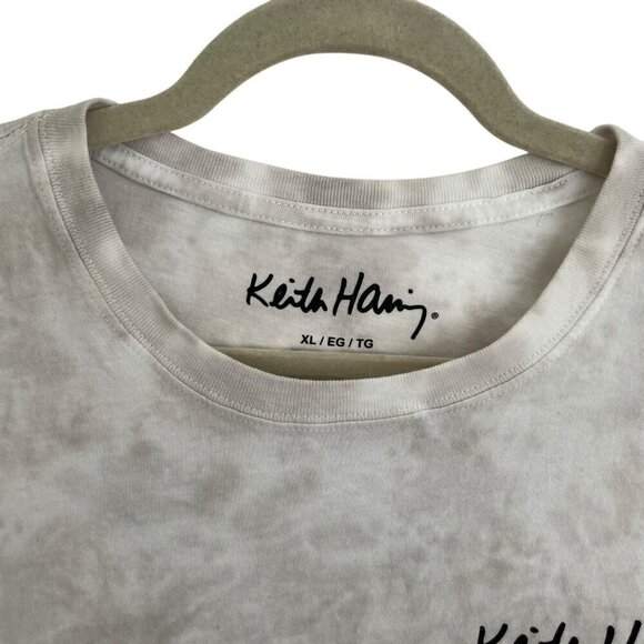 Keith Haring Wind Surf Womens Crop Top Tie-Dye T Shirt XL Repro Pop Art Grafitti - Picture 4 of 8